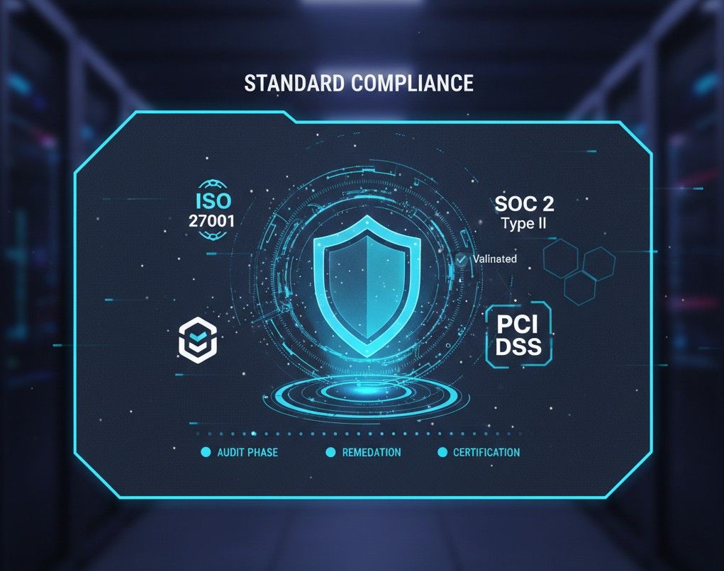 Standard Compliance - ISO 27001, SOC 2, PCI DSS